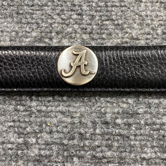 Alabama Crimson Tide Belt Mens 40 Black Leather Concho Medallion Embossed Logo - Picture 2 of 12